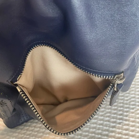 🌼Sale🌼 Coach Leather Navy Blue Leather Bag with Yellow Accents - Picture 8 of 8